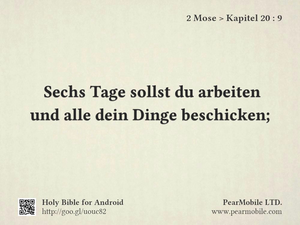 2 Mose, Kapitel 20:9